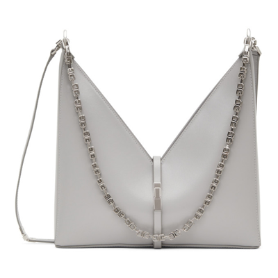 Shop Givenchy Grey Mini Cut Out Chain Bag In 057 Grey