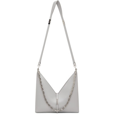 Shop Givenchy Grey Mini Cut Out Chain Bag In 057 Grey