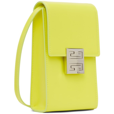 Shop Givenchy Green Mini 4g Vertical Bag In 734 Yellow