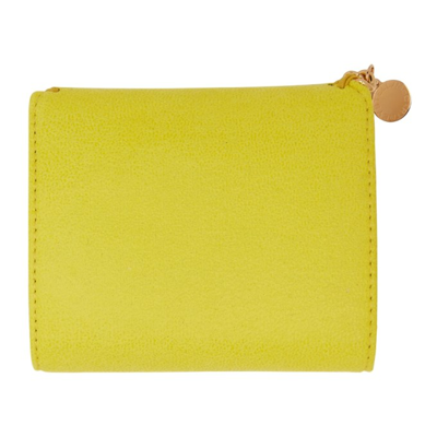 Shop Stella Mccartney Yellow Small Falabella Flap Wallet In 7330 Canary