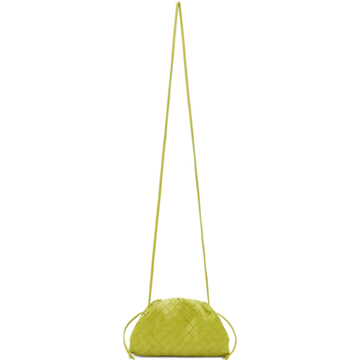 Shop Bottega Veneta Green Intrecciato Mini Pouch Clutch In 3520 Kiwi Gold