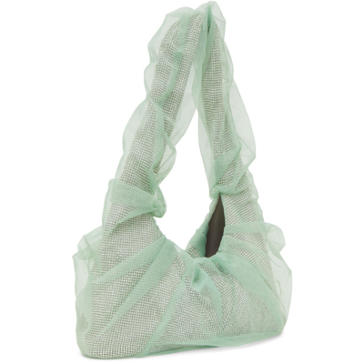 Shop Kara Ssense Exclusive Silver & Green Crystal Mesh Bag In White/seafoam