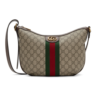 Shop Gucci Beige Small Ophidia Gg Shoulder Bag In 8745 B.eb/n.acero/vr
