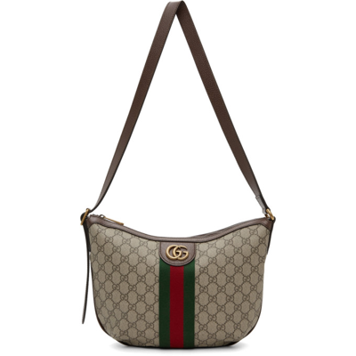 Shop Gucci Beige Small Ophidia Gg Shoulder Bag In 8745 B.eb/n.acero/vr