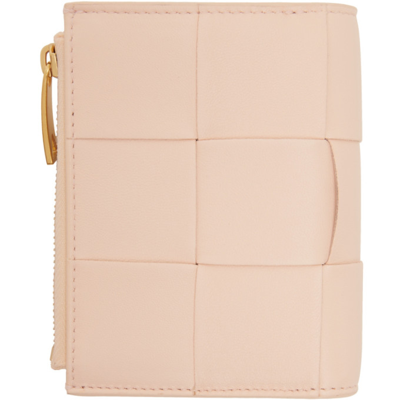 Bottega Veneta Pink Bifold Zip Wallet In 6705 Melon Washed Go