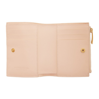Bottega Veneta Pink Bifold Zip Wallet In 6705 Melon Washed Go