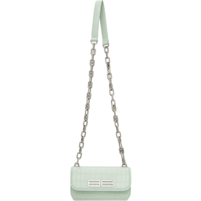 Shop Balenciaga Green Xs Gossip Bag In 3906 Light Green