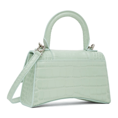 Shop Balenciaga Green Xs Hourglass Bag In 3906 Light Green