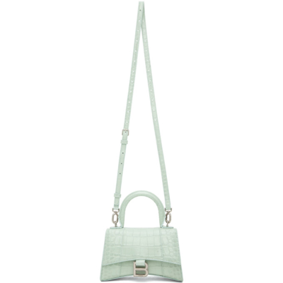 Shop Balenciaga Green Xs Hourglass Bag In 3906 Light Green
