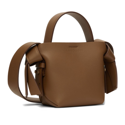 Shop Acne Studios Brown Leather Micro Shoulder Bag In 640 Camel Brown