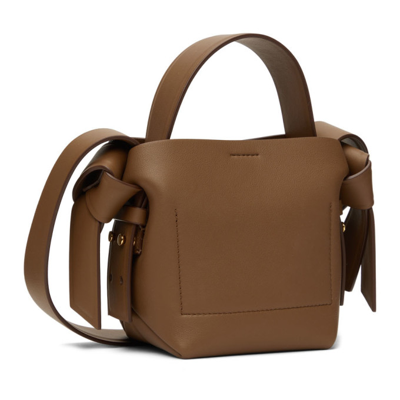 Shop Acne Studios Brown Leather Micro Shoulder Bag In 640 Camel Brown