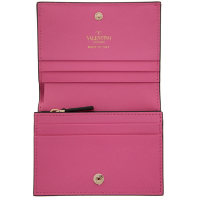 Shop Valentino Pink Rockstud French Wallet In Hw4 Feminine