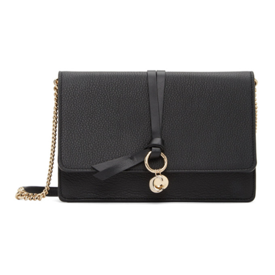 Shop Chloé Black Alphabet Clutch Bag In 001 Black