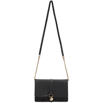 Shop Chloé Black Alphabet Clutch Bag In 001 Black