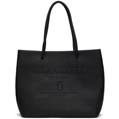 Shop Marc Jacobs Black 'the Small Logo Shopper East West' Tote In 001 Black