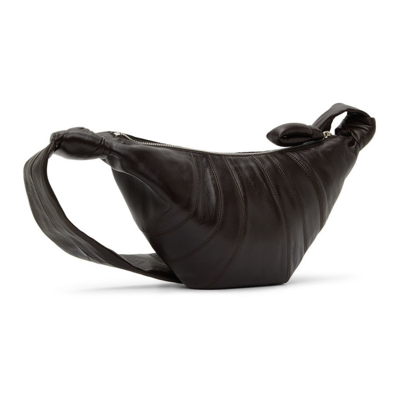 Shop Lemaire Brown Small Croissant Bag In 490 Dark Chocolate