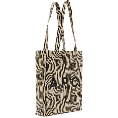 A.p.c. Lou Zebra-print Coated-canvas Tote Bag In Bicolore | ModeSens