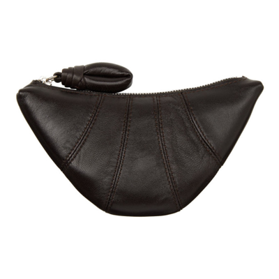 Shop Lemaire Brown Croissant Coin Purse In 490 Chocolate