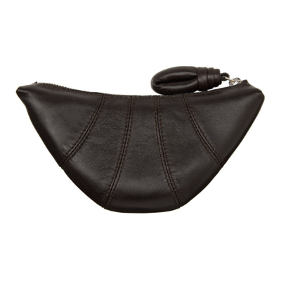 Shop Lemaire Brown Croissant Coin Purse In 490 Chocolate