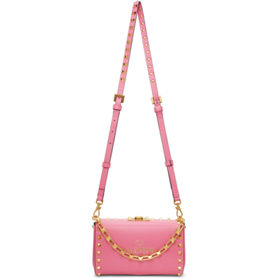 Shop Valentino Pink Rockstud Alcove Clutch Bag In Hw4 Feminine