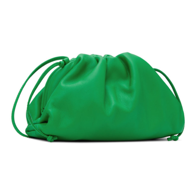 Shop Bottega Veneta Green Mini Pouch Clutch