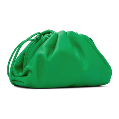 Shop Bottega Veneta Green Mini Pouch Clutch