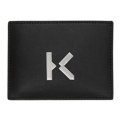 Shop Kenzo Leather K Hardware Card Holder In 99 Black