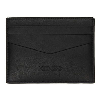 Shop Kenzo Leather K Hardware Card Holder In 99 Black