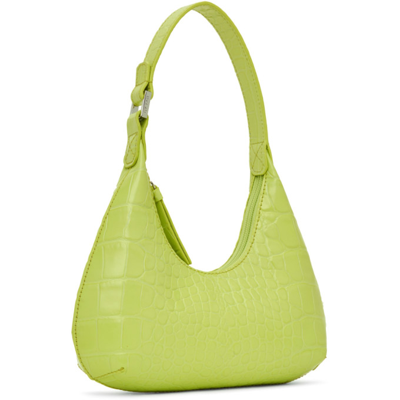 Shop By Far Green Circular Croc Baby Amber Bag In Mtc Matcha
