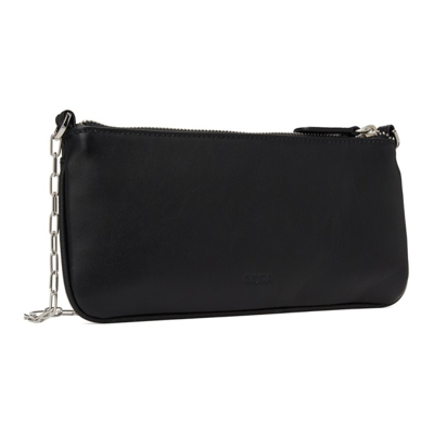 Shop Abra Black Flat Belt Shoulder Bag
