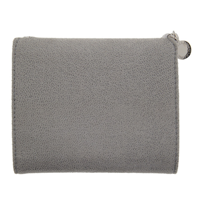 Shop Stella Mccartney Grey Falabella Small Flap Wallet In 1220 Light Grey