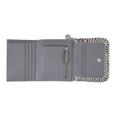 Shop Stella Mccartney Grey Falabella Small Flap Wallet In 1220 Light Grey