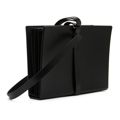 Shop Marni Black Small Leather Book Clutch In Zi635 Black+black