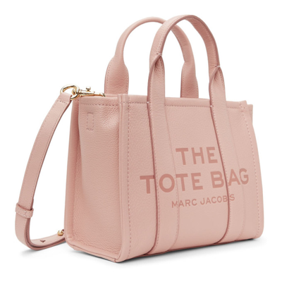 Shop Marc Jacobs Pink 'the Leather Mini Tote Bag' Tote In 683 Rose Dust