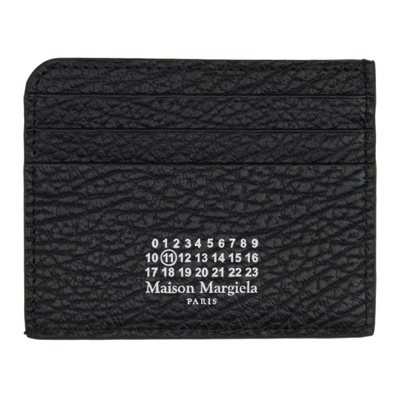 Shop Maison Margiela Black Grained Leather Card Holder In T8013 Black