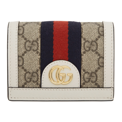 Gucci Ophidia Gg-jacquard Web-stripe Leather-trim Wallet In Beige | ModeSens
