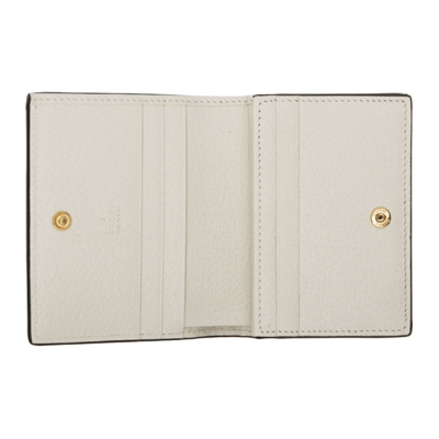 Shop Gucci Beige & Off-white Gg Ophidia Card Holder In 9794 B.eb/m.white/br