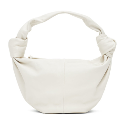 Shop Bottega Veneta Off-white Teen Double Knot Jodie Bag In 9009 White Gold