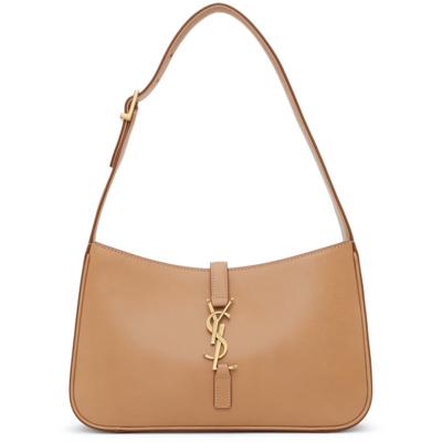 Shop Saint Laurent Tan 'le 5 À 7' Shoulder Bag In 2725 Vintage Brown G