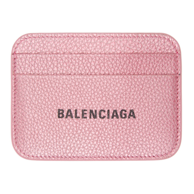 Shop Balenciaga Pink Cash Card Holder In 6260 Pink/black