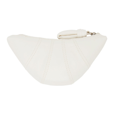Shop Lemaire White Leather Croissant Coin Pouch In 000 White