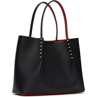 Shop Christian Louboutin Black Grained Leather Small Cabarock Tote Bag In Bk01 Black
