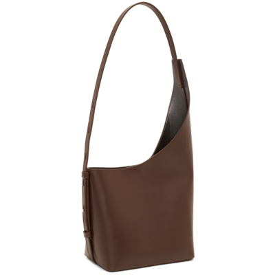 Shop Aesther Ekme Brown Demi Lune Shoulder Bag In 179 Chocolate