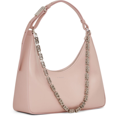 Shop Givenchy Pink Small Moon Cut Out Shoulder Bag In 682 Pink