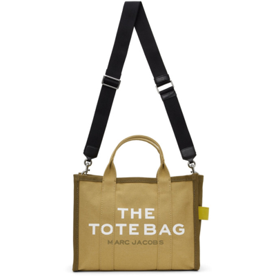 Shop Marc Jacobs Khaki 'the Small Colorblock Tote Bag' Tote In 373 Slate Green Mult