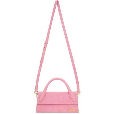 Shop Jacquemus Pink La Montagne Croc 'le Chiquito Long' Clutch In 430 Pink