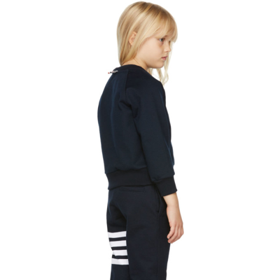 Shop Thom Browne Kids Navy Loopback 4-bar Sweatshirt In Navy 415