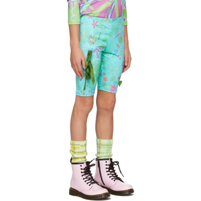 Shop Collina Strada Ssense Exclusive Kids Blue Bow Shorts In Turquoise Daisy Dood