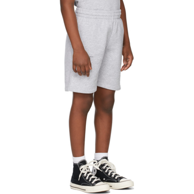 Shop Pangaia Kids Grey Organic Cotton 365 Long Shorts In Grey Marl