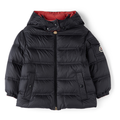 Shop Moncler Baby Navy Down Childe Jacket In 778 Blue